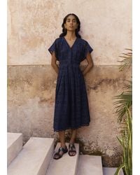 Hobbs - Morrab Cotton Broderie Dress - Lyst