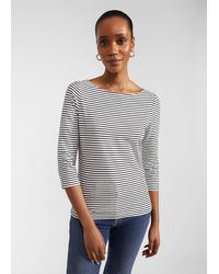Hobbs - Mallory Cotton Blend Striped Top - Lyst