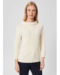Hobbs - Camilla Cable Cotton Jumper - Lyst