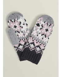 Hobbs - Deanna Fairisle Mittens With Wool - Lyst