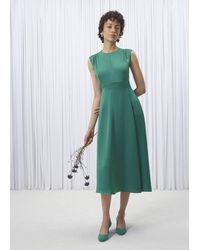 Hobbs - Isobel Satin Midi Dress - Lyst