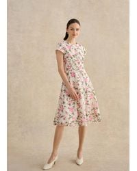 Hobbs - Tia Embroidered Dress - Lyst
