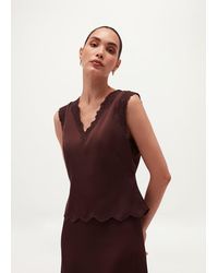 Hobbs - Beaumont Trimmed Satin Top - Lyst