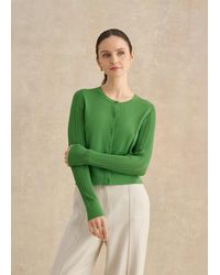 Hobbs - Dianna Pointelle Sleeve Cardigan - Lyst