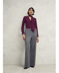 Hobbs - Elsie Wool Blend Wide Trousers - Lyst