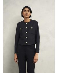 Hobbs - Cropped Wool Blend Utility Jacket - Lyst