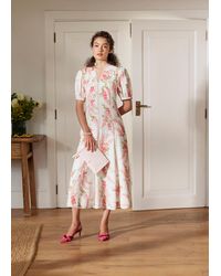 Hobbs - Matilda Trimmed Linen Dress - Lyst