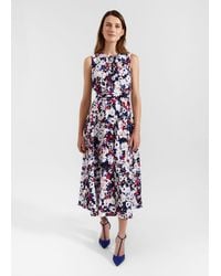 Hobbs - Carly Gathered Neck Floral Dress - Lyst