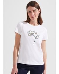 Hobbs - Jamie Cotton Embroidered T-Shirt - Lyst