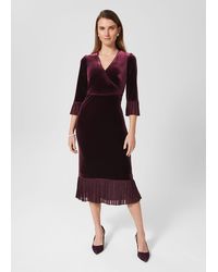 Hobbs - Melodie Velvet Shift Dress - Lyst