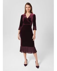 Hobbs - Melodie Velvet Shift Dress - Lyst
