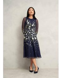 Hobbs - Lois Floral Embroidered Dress - Lyst
