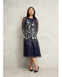Hobbs - Lois Floral Embroidered Dress - Lyst