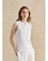 Hobbs - Millie Cotton Sleeveless Broderie Tank - Lyst