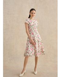 Hobbs - Tia Embroidered Dress - Lyst