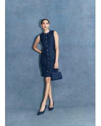 Hobbs - Bria Sequin Tweed Button Through Dress - Lyst