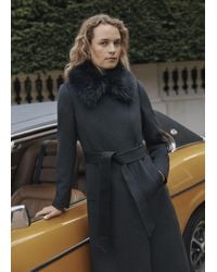 Hobbs - Faux Fur Livia Wool Coat - Lyst