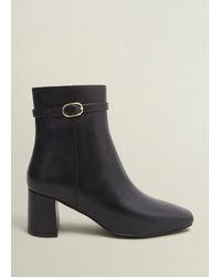 Hobbs - Leather Ankle Boots With Buckle Detail - Lyst