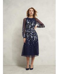 Hobbs - Lois Embroidered Dress - Lyst