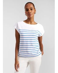 Hobbs - Alycia Cotton Slub Stripe T-shirt - Lyst