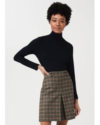 Hobbs - Genevieve Wool Check A Line Skirt - Lyst