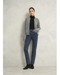 Hobbs - Bonnie Wool Blend Knitted Bomber Jacket - Lyst