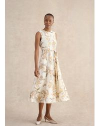 Hobbs - Petite Uma Trimmed Linen Dress - Lyst