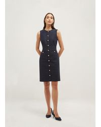 Hobbs - Bria Sequin Tweed Button Through Dress - Lyst