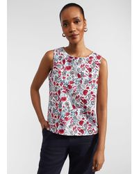 Hobbs - Maddy Cotton Printed Top - Lyst