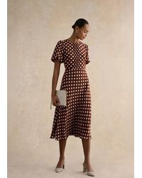Hobbs - Dorothy Spot Midi Dress - Lyst