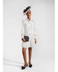 Hobbs - Francesca Spot Pleated Dress - Lyst