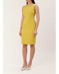 Hobbs Harper Square Neck Dress - Yellow