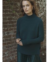 Hobbs - Dark Lorraine Wool Blend Turtle Neck Knitted Jumper - Lyst