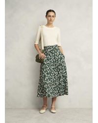 Hobbs - Dark Floral Kiara Midi Skirt - Lyst