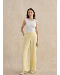 Hobbs - Petite Adalee Linen Wide Leg Trousers - Lyst