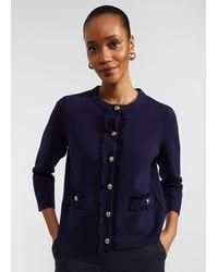 Hobbs - Sairey Cotton Wool Knitted Jacket - Lyst