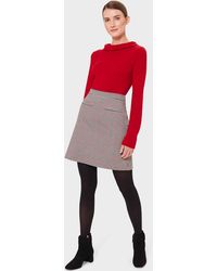 Hobbs Vanetta Check A Line Skirt - Red