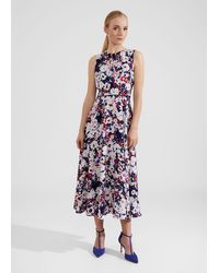 Hobbs - Carly Gathered Neck Floral Dress - Lyst