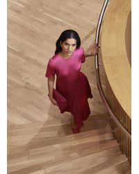 Hobbs - Camille Textured Satin Dress - Lyst
