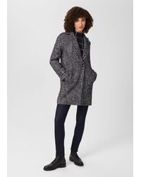 Hobbs - Carmina Herringbone Coat With Wool - Lyst
