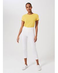 Hobbs - Mallory Cotton Blend Capri Trousers With Stretch - Lyst