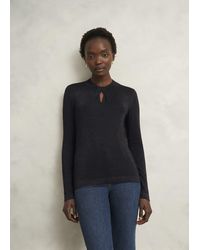 Hobbs - Sparkle Effie Keyhole Knitted Jumper - Lyst