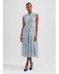 Hobbs - Georgiana Printed Fit And Flare Dress - Lyst