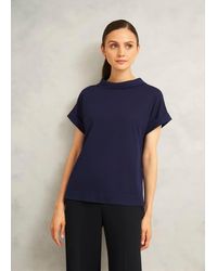 Hobbs - Catriona Cotton Boat Neck Short Sleeve Top - Lyst