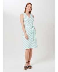 Hobbs - Juliet Cotton Blend Stripe A Line Dress - Lyst