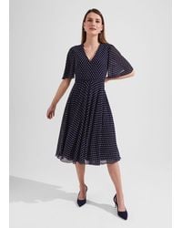 Hobbs - Petite Celia Spot Fit And Flare Dress - Lyst