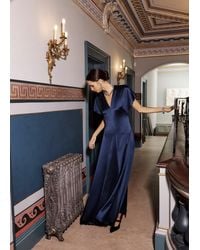 Hobbs - Grace Satin V Neck Maxi Dress - Lyst