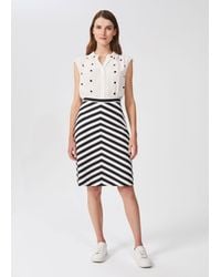 Hobbs - Talisa Cotton Stripe A Line Skirt - Lyst