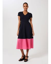 Hobbs - Evangeline Jersey Colourblock Midi Dress - Lyst