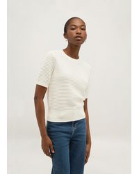 Hobbs - Leah Cotton Pointelle Knitted Top - Lyst